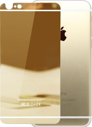 Захисне скло iPhone 6/6s mirror Gold (2в1) 64757 фото