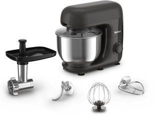 Кухонна машина Tefal Bake Essential 800Вт, чаша-метал, корпус-метал/пластик, насадок-4, чорний (QB161H38) 371977 фото