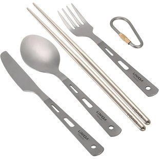 Набір столових приладів Xiaomi Youpin NieQu Pure Titanium Tourist 4 pcs Set (3282869) 324178 фото