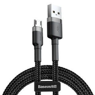 Кабель Baseus Cafule USB кабель USB For Micro 2A 3М (CAMKLF-HG1) Black/Grey 252373 фото