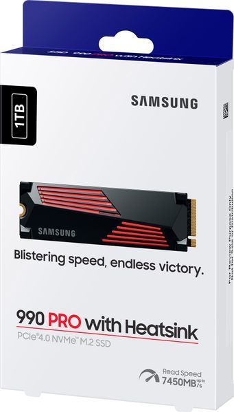 Накопичувач SSD Samsung M.2 1TB PCIe 4.0 990PRO + радіатор (MZ-V9P1T0GW) 369565 фото