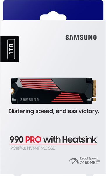 Накопичувач SSD Samsung M.2 1TB PCIe 4.0 990PRO + радіатор (MZ-V9P1T0GW) 369565 фото