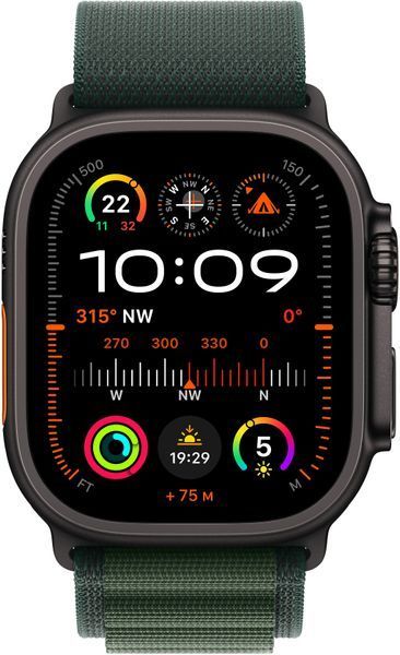 Смарт-годинник Apple Watch Ultra 2 GPS + LTE 49mm Black Titanium Case With Dark Green Alpine Loop Small MX4Q3 325850 фото