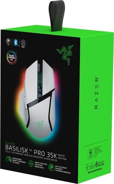Миша Razer Basilisk V3 Pro 35K, RGB, USB-A/WL/BT, білий (RZ01-05240200-R3G1) 373987 фото