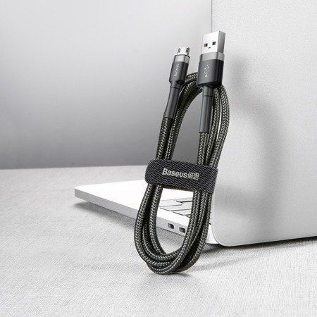 Кабель Baseus Cafule USB кабель USB For Micro 2A 3М (CAMKLF-HG1) Black/Grey 252373 фото