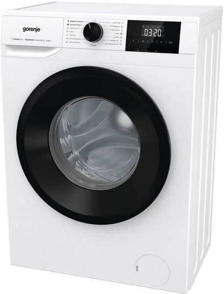 Пральна машина Gorenje фронтальна, 7кг, 1200, A++, 43.5см, дисплей, пар, інвертор, білий (W3NGPI72SBS) 375318 фото