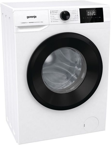 Пральна машина Gorenje фронтальна, 7кг, 1200, A++, 43.5см, дисплей, пар, інвертор, білий (W3NGPI72SBS) 375318 фото