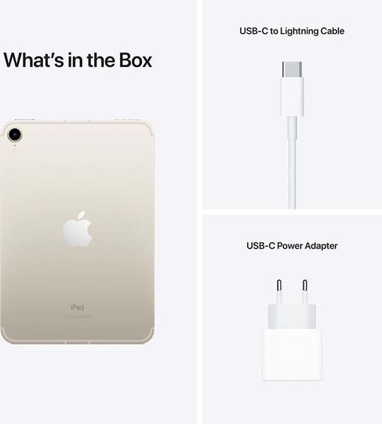 Планшет Apple iPad mini 6 2021 Wi-Fi + LTE 64GB Starlight (MK8C3) 215499 фото