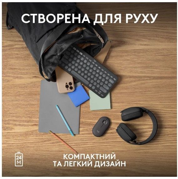 Миша LOGITECH Pebble Mouse 2 M350s - TONAL GRAPHITE 313992 фото