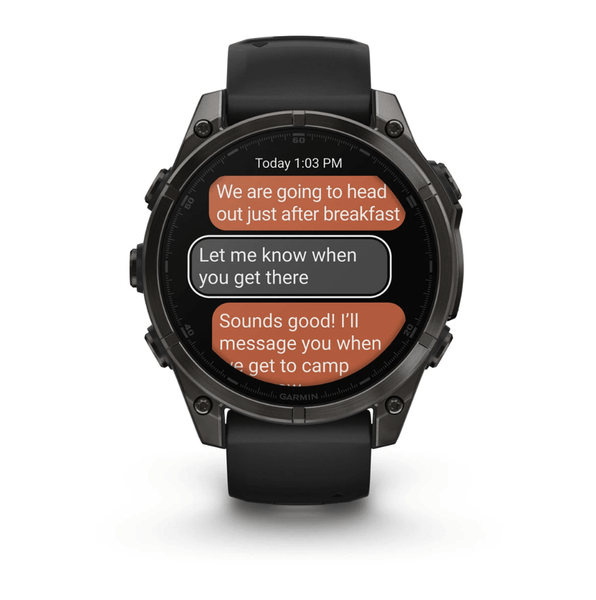 Смарт-годинник Garmin Fenix 8 47mm AMOLED Sapphire Carbon Gray DLC Titanium w. Black/Pebble Gray S. Band (010-02904-20,010-02904-21) 323571 фото