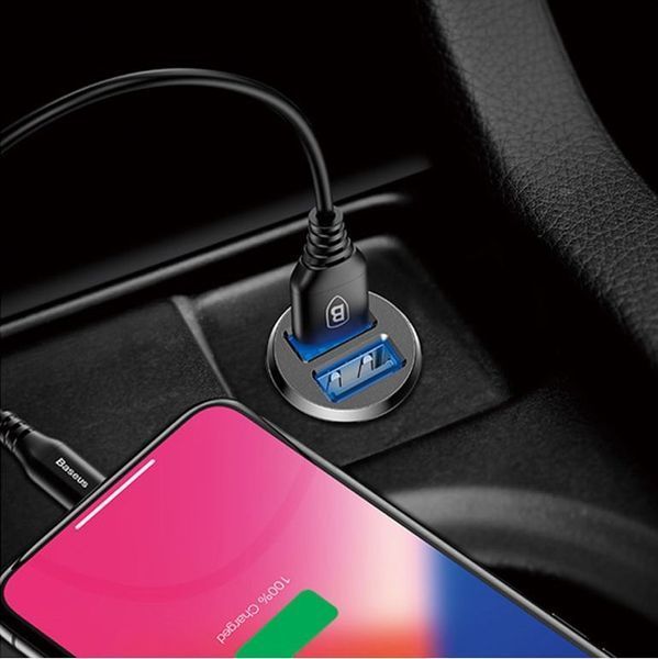 АЗП Baseus Grain Metal 3.1A/2USB (CCALL-ML02) White 268319 фото