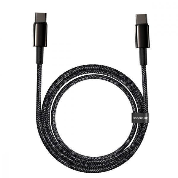 Кабель Baseus Tungsten Gold Type-C to Type-C 100W (CATWJ-A01) Black 2m 245856 фото