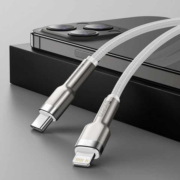 Кабель Baseus Cafule Metal Type-C To Lightning PD 20W (CATLJK-A01) Black 1m 192618 фото
