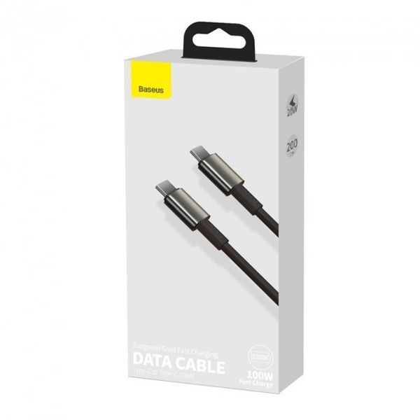 Кабель Baseus Tungsten Gold Type-C to Type-C 100W (CATWJ-A01) Black 2m 245856 фото