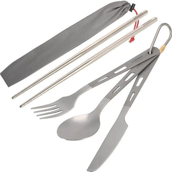 Набір столових приладів Xiaomi Youpin NieQu Pure Titanium Tourist 4 pcs Set (3282869) 324178 фото