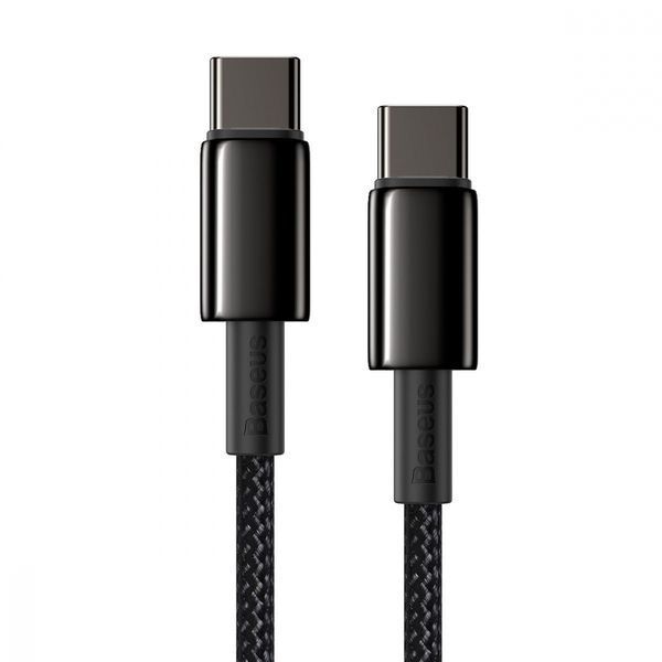 Кабель Baseus Tungsten Gold Type-C to Type-C 100W (CATWJ-A01) Black 2m 245856 фото