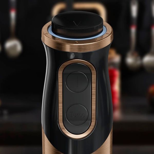 Блендер Tefal заглибний Quickchef 1000Вт, 3в1, чаша-800мл, чопер-500мл, турборежим, чорно-бронзовий (HB656G10) 370386 фото