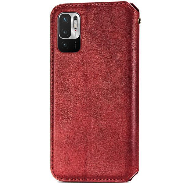 Шкіряний чохол книжка GETMAN Cubic (PU) для Xiaomi Redmi Note 10 5G / Poco M3 Pro Червоний 213327 фото