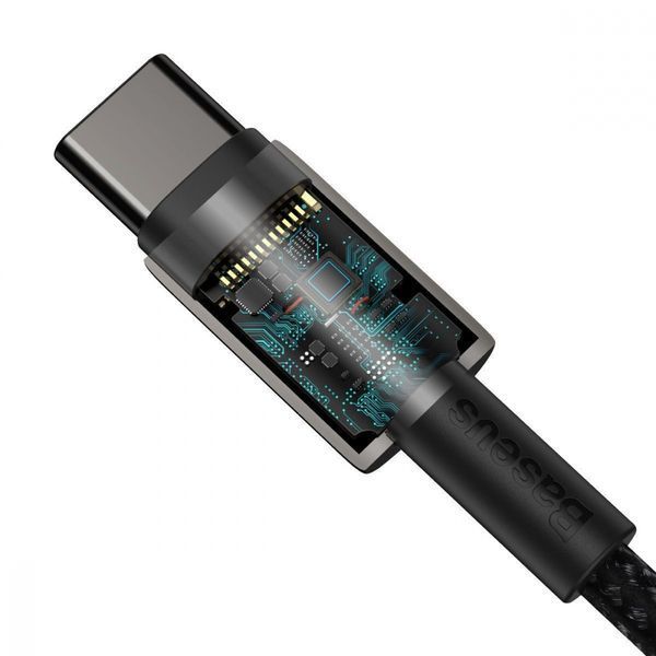 Кабель Baseus Tungsten Gold Type-C to Type-C 100W (CATWJ-A01) Black 2m 245856 фото