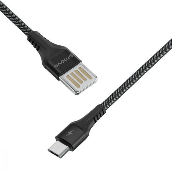 Кабель Proove Double Way Weft Micro USB 2.4A (1m) (CCDW20001301) Black 287134 фото