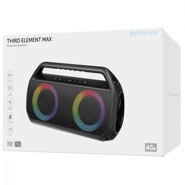 Портативна Акустика Proove Third Element Max 40W (PSTE40000001) Black 317181 фото