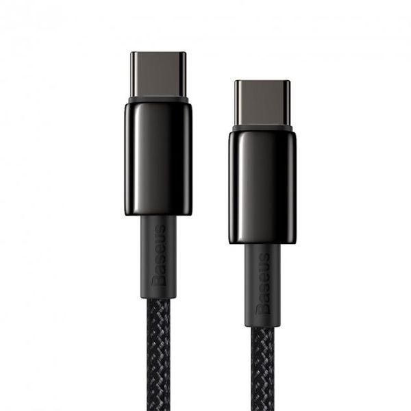Кабель Baseus Tungsten Gold Type-C to Type-C 100W (CATWJ-A01) Black 2m 245856 фото