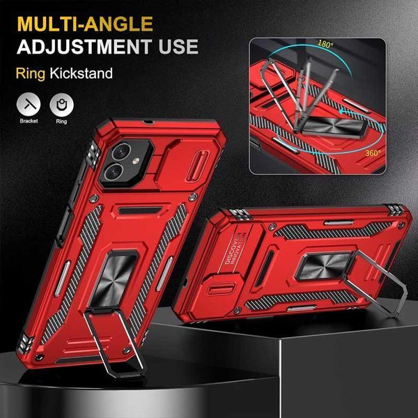 Ударостійкий чохол Camshield Army Ring для Samsung Galaxy A05 Червоний / Red 283625 фото
