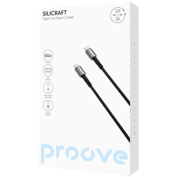 Кабель Proove Silicraft Type-C to Type-C 60W (1m) black (CCSC60002201) 383279 фото