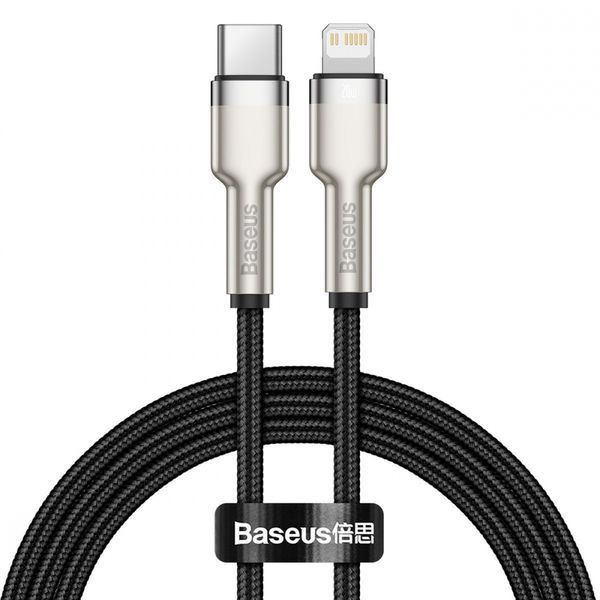 Кабель Baseus Cafule Metal Type-C To Lightning PD 20W (CATLJK-A01) Black 1m 192618 фото