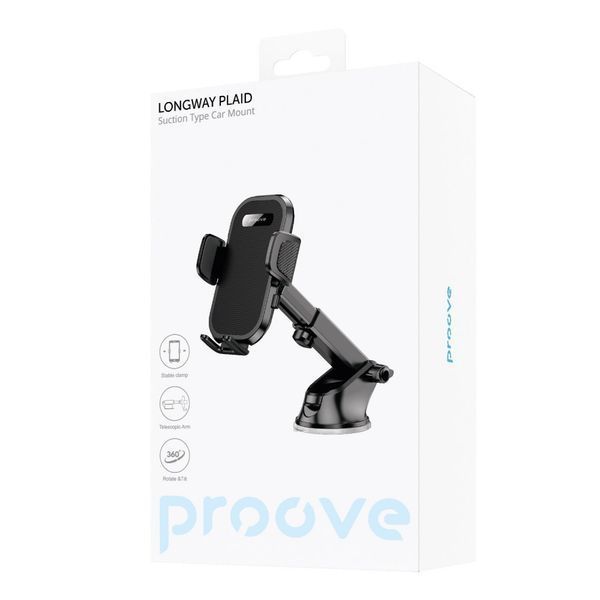 Автомобільний тримач Proove Longway Plaid Suction Type Car Mount (CHLP00000001) Black 287076 фото