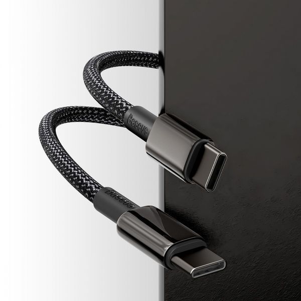 Кабель Baseus Tungsten Gold Type-C to Type-C 100W (CATWJ-A01) Black 2m 245856 фото