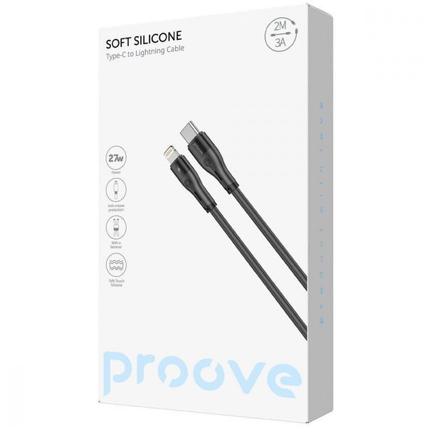 Кабель Proove Soft Silicone Type-C to Lightning 27W (2m) (CCSO27002122) white 389309 фото