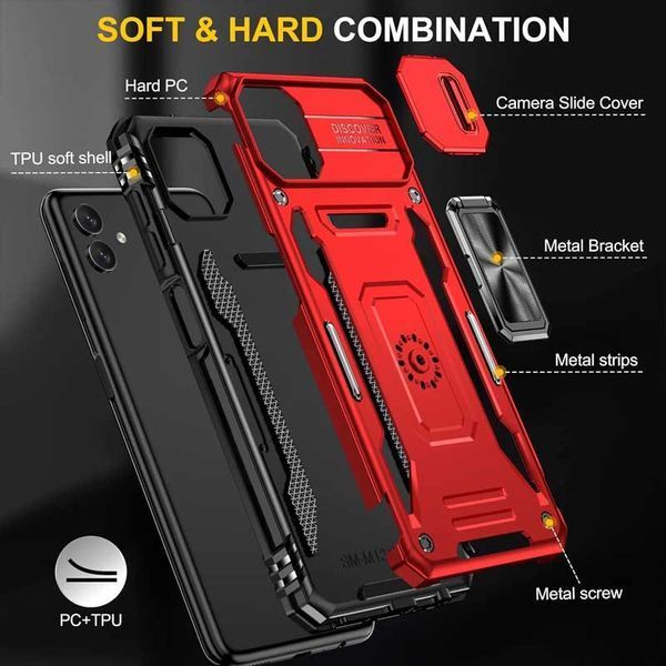 Ударостійкий чохол Camshield Army Ring для Samsung Galaxy A05 Червоний / Red 283625 фото