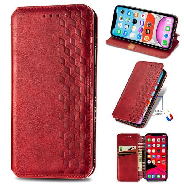 Шкіряний чохол-книжка GETMAN Cubic (PU) для Xiaomi Redmi 10A Червоний 358390 фото