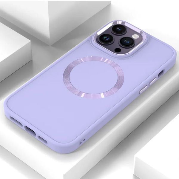 TPU чохол Bonbon Metal Style with MagSafe для Apple iPhone 14 Pro (6.1") Бузковий / Dasheen 270708 фото