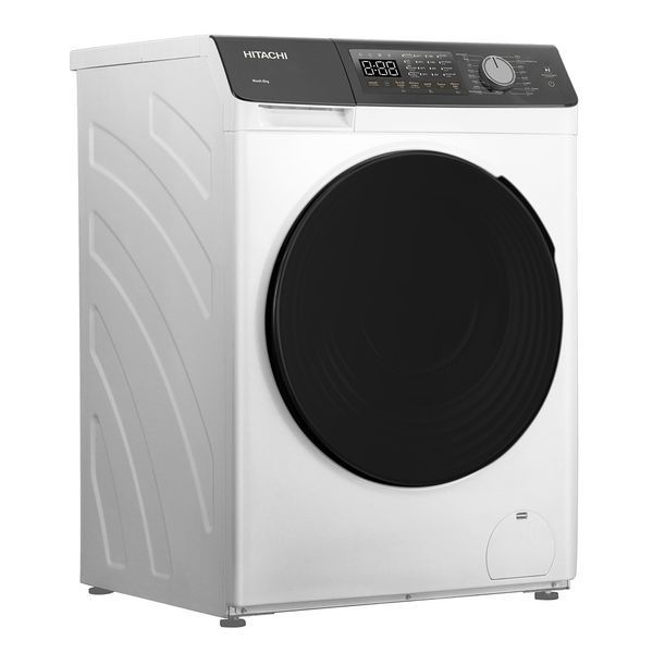 Пральна машина Hitachi фронтальна, 8кг, 1400, A+++, 60см, дисплей, пара, інвертор, люк чорний, білий 398298 фото