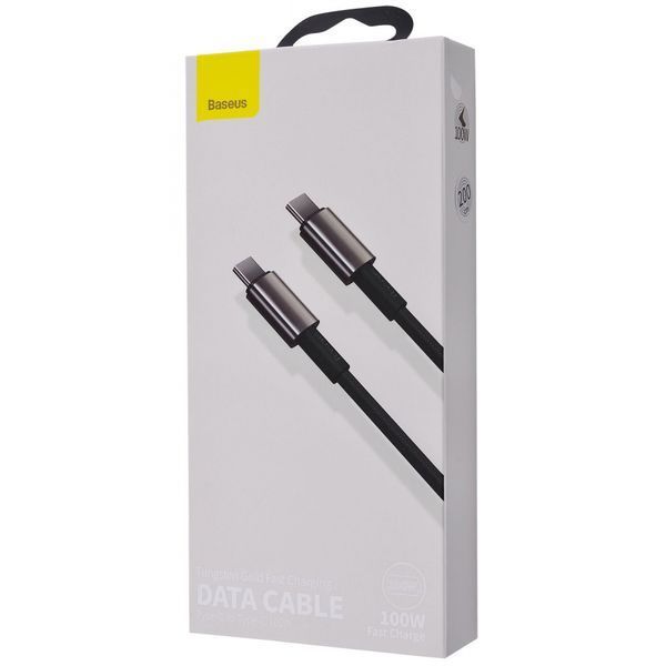 Кабель Baseus Tungsten Gold Type-C to Type-C 100W (CATWJ-A01) Black 2m 245856 фото