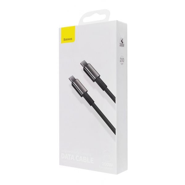 Кабель Baseus Tungsten Gold Type-C to Type-C 100W (CATWJ-A01) Black 2m 245856 фото
