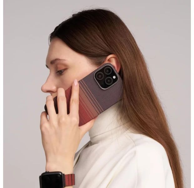 Чохол-накладка iPhone 16 Pro Max Pitaka Tactile Woven Case (KI1601SUM) Sunset 327814 фото
