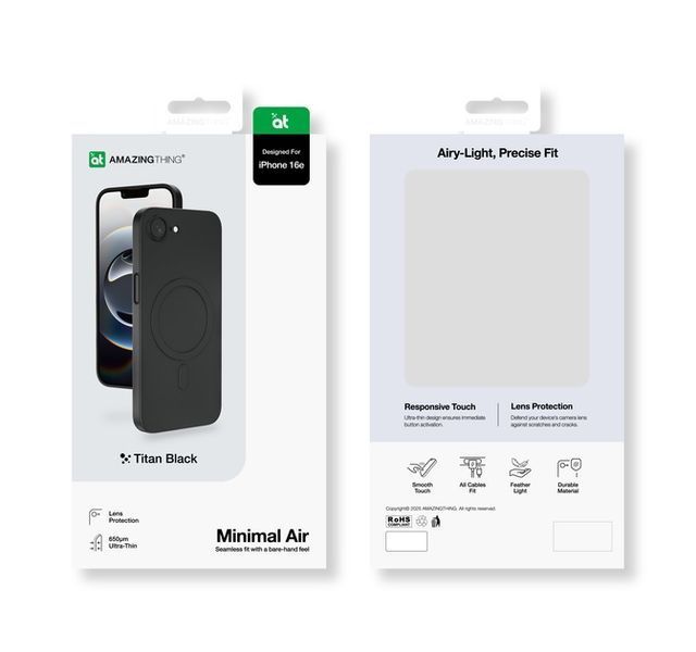 Чохол-накладка iPhone 16e AmazingThing Minimal Air Case Magnet (16SEAMBK) Black 358206 фото