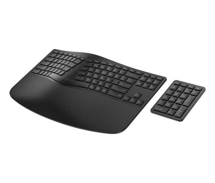 Клавіатура мембранна HP 960 BLK Ergonomic split-zone, 112key, BT, EN/UK, чорний (7E755AA) 365472 фото