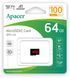 Карта пам'яті Apacer microSDXC UHS-I 64GB R100 V10 A1 (AP64GMCSX10UB-RA) 319802 фото 1