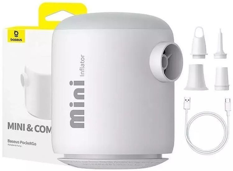 Автомобільний насос Baseus PocketGo Portable Air Pump (C11157700221-00) White 282403 фото