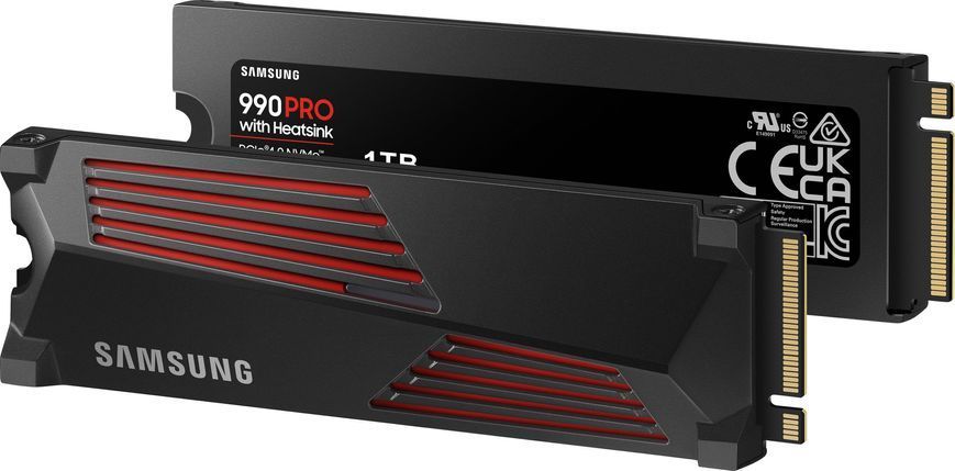 Накопичувач SSD Samsung M.2 1TB PCIe 4.0 990PRO + радіатор (MZ-V9P1T0GW) 369565 фото