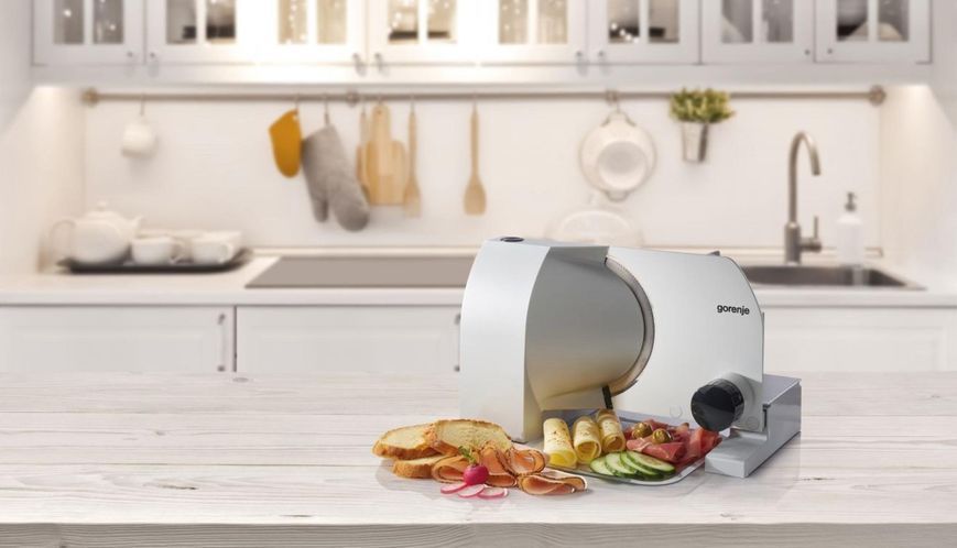 Скиборізка Gorenje, 100Вт, лезо-нержавіюча сталь, діаметр ножа-170мм, корпус-метал/пластик, сірий (R708A) 372601 фото