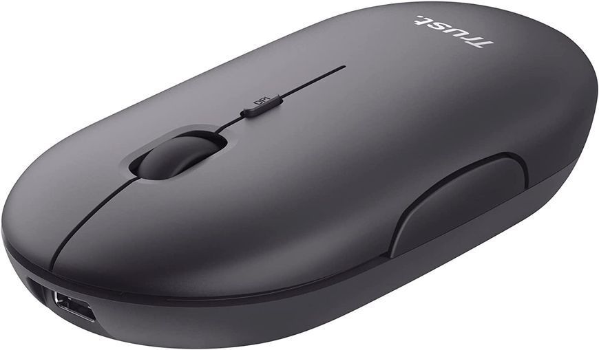 Миша Trust Puck Rechargeable, Ultra-Thin, BT/WL, Silent, чорний (24059_TRUST) 363713 фото