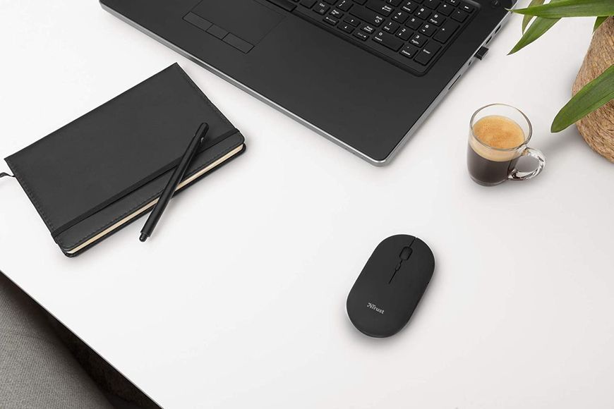 Миша Trust Puck Rechargeable, Ultra-Thin, BT/WL, Silent, чорний (24059_TRUST) 363713 фото