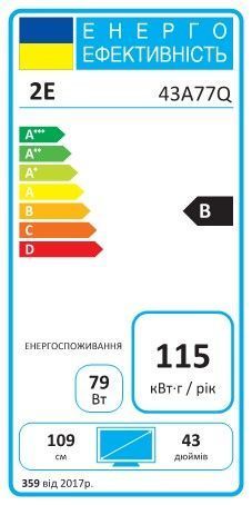 Телевізор 43" 2E QLED 4K 60Hz Smart Google TV Black (2E-43A77Q) 363302 фото