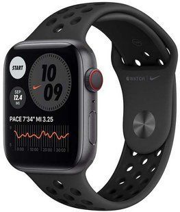 Смарт-годинник Apple Watch Series 6 Nike 40mm GPS + LTE Space Gray Aluminium Case With Anthracite/Black Nike Sport Band M06L3/M07E3 176503 фото