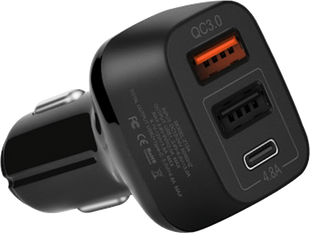 АЗП HOCO Z15A USB 3.0+ Type C (2 USB) черный 124289 фото